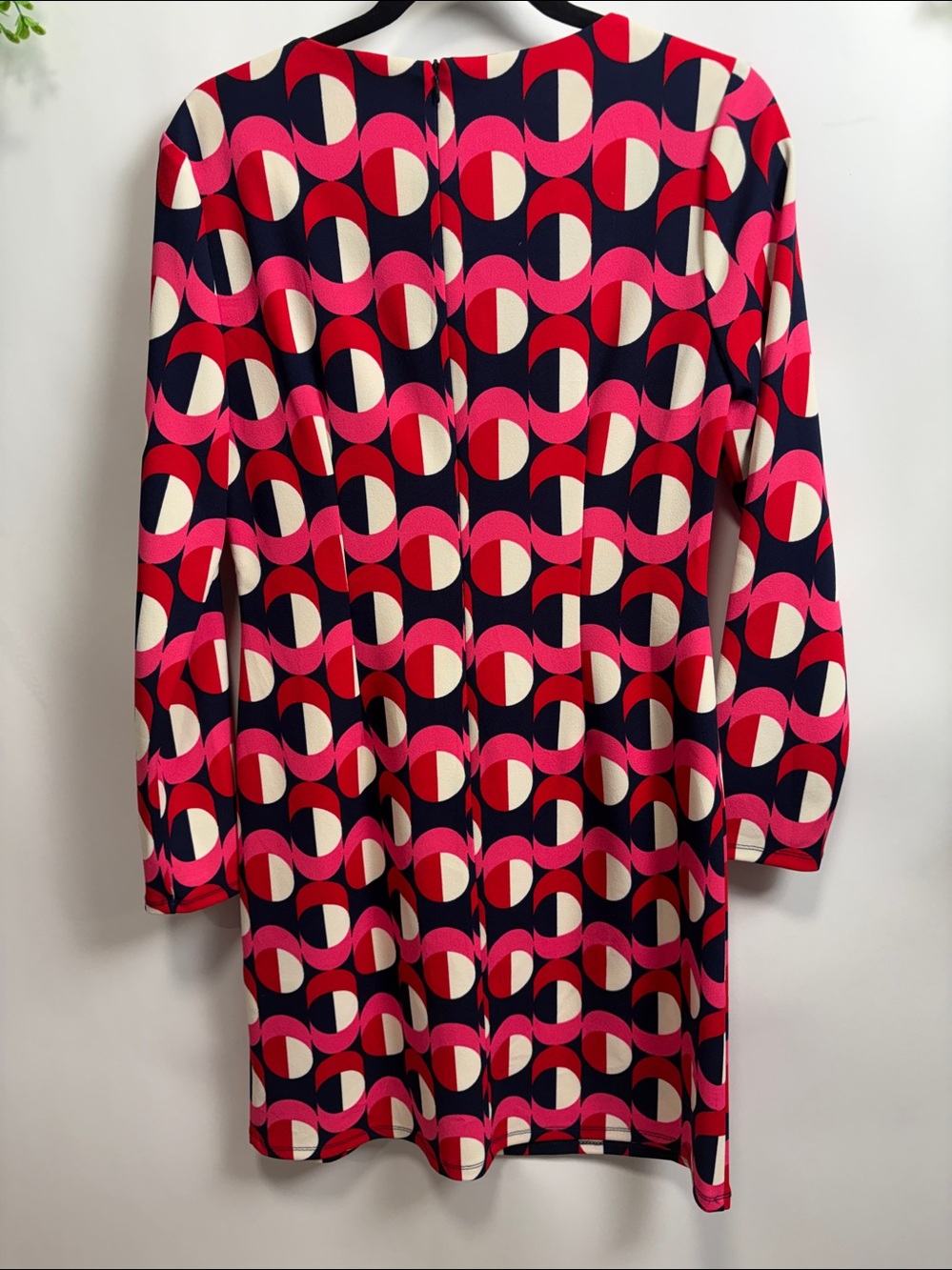 London Times Vibrant Pink and Navy Long Sleeve Dress - Picture 7 of 12